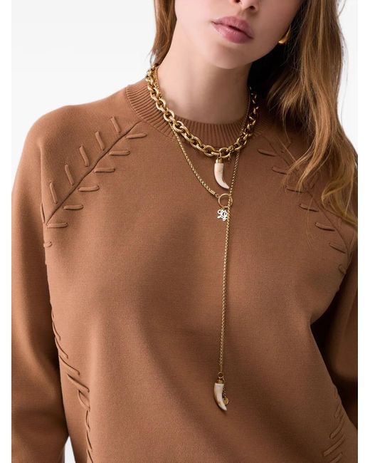 Liu Jo Natural Boxy Sweater With Braided Details