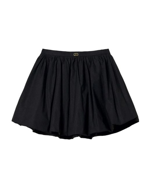 Twinset Black Cotton-Blend Skirt