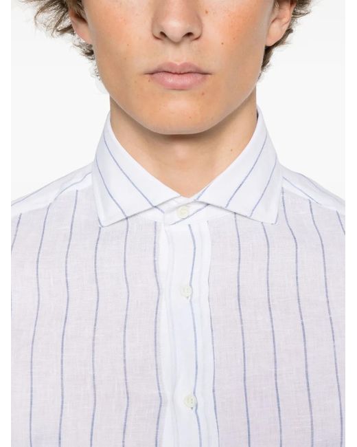 メンズ Brunello Cucinelli ストライプ シャツ White