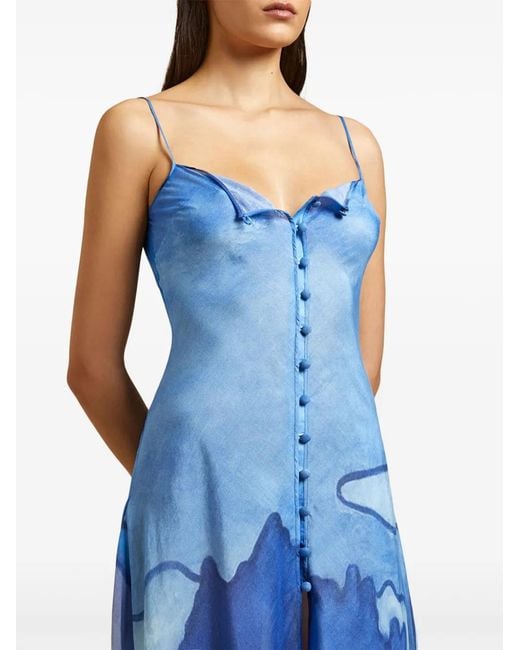 Donde Esteban Blue Es Vedra Midi Dress