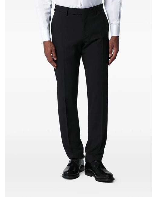 Lardini Black Single-Breasted Pressed-Crease Suit for men
