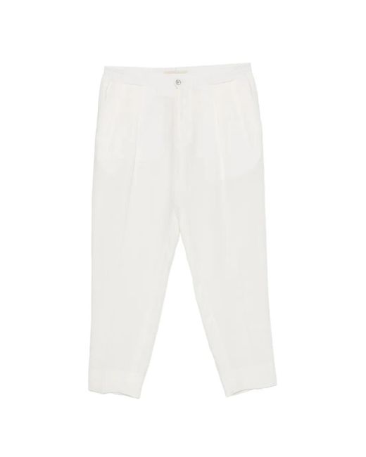 Briglia 1949 White Pantalon Crop Portobellos À Pinces for men