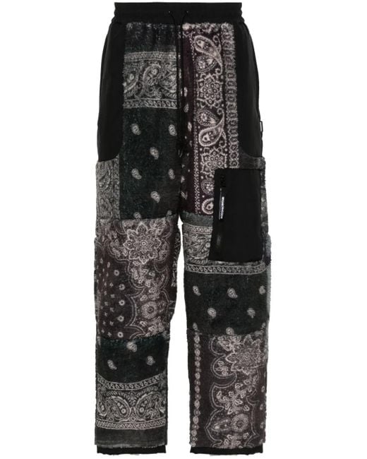 Neighborhood Black Bandana-print Fleece Track Pants - Men's - Polyester for men