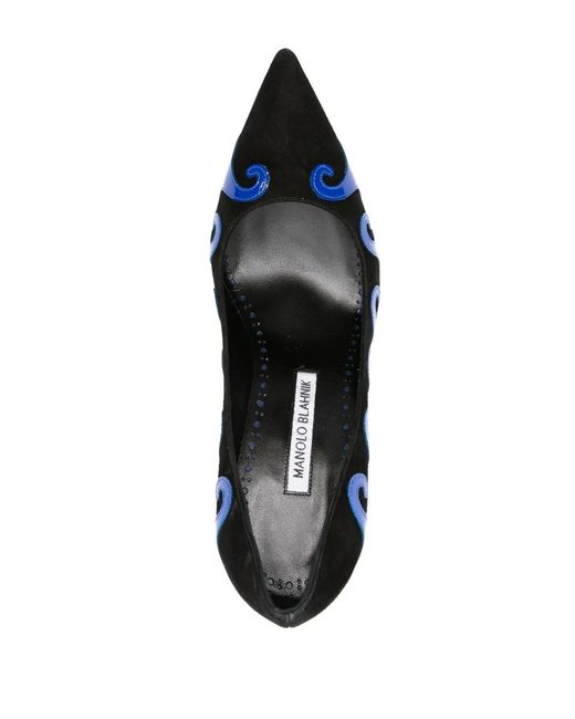 Manolo Blahnik Blue Kasai 105Mm Swirl-Detail Pumps