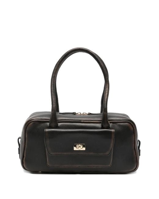 Sandro Black Ezmehralda Leather Shoulder Bag