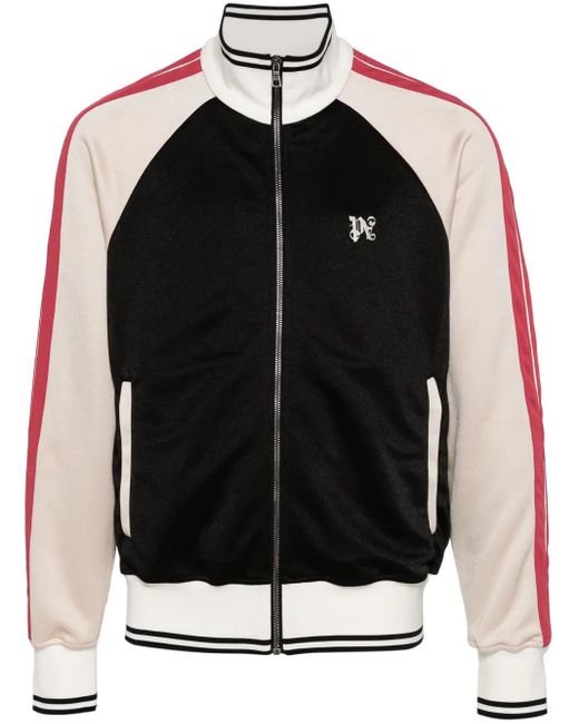 Palm Angels Black Monogram Colour-Block Track Jacket for men