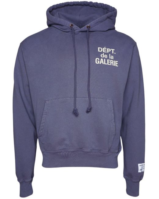 GALLERY DEPT. Blue French-print Cotton Hoodie for men