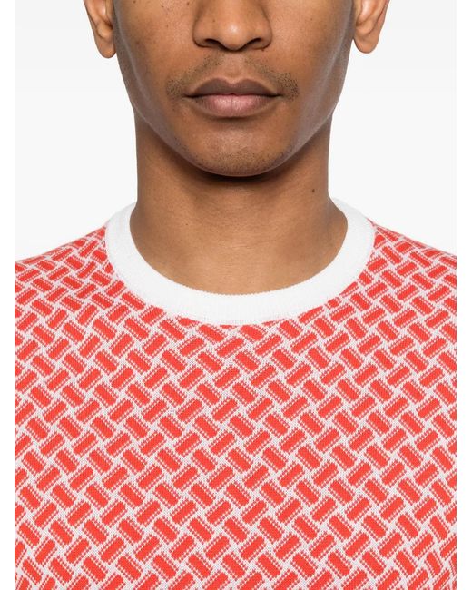 Drumohr Pink Geometric-Pattern Sweater for men