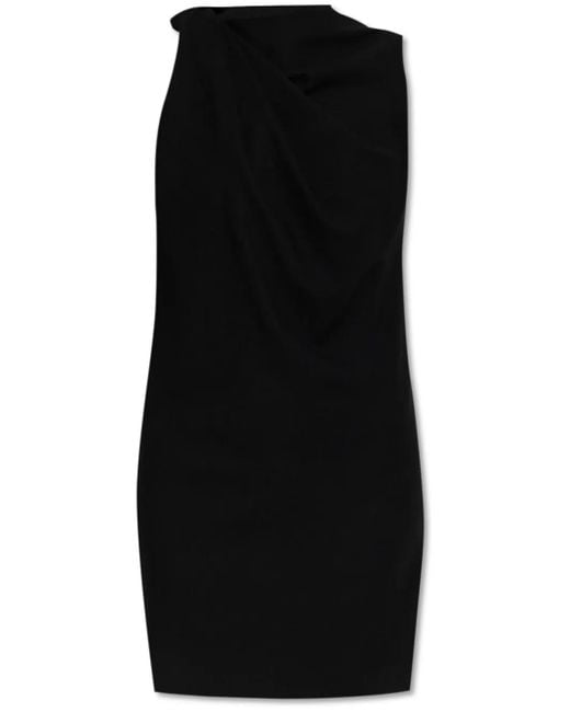 McQueen Black Elegant 100% Wool Dress
