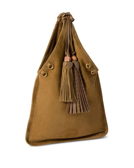 Miu Miu Natural Tassel-Detail Shoulder Bag