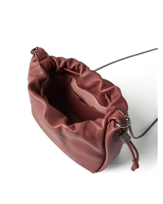 Brunello Cucinelli Brown Mini Mellow Bucket Bag