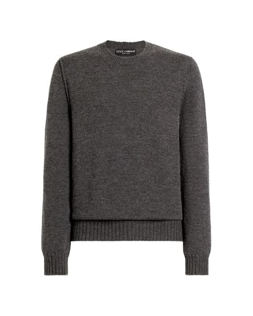 Dolce & Gabbana Gray Virgin Wool Pullover for men
