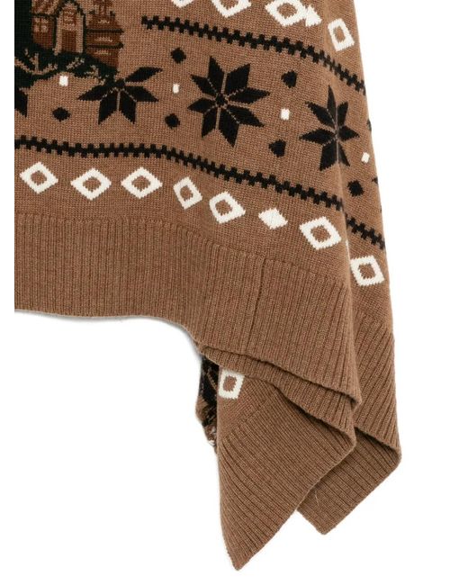Monse Brown Fair Isle Midi Skirt
