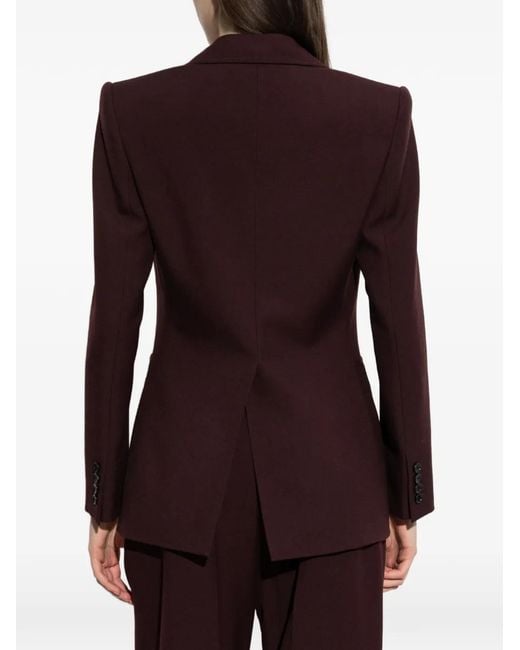 Chloé Purple Shoulder-Pad Long-Sleeve Blazer