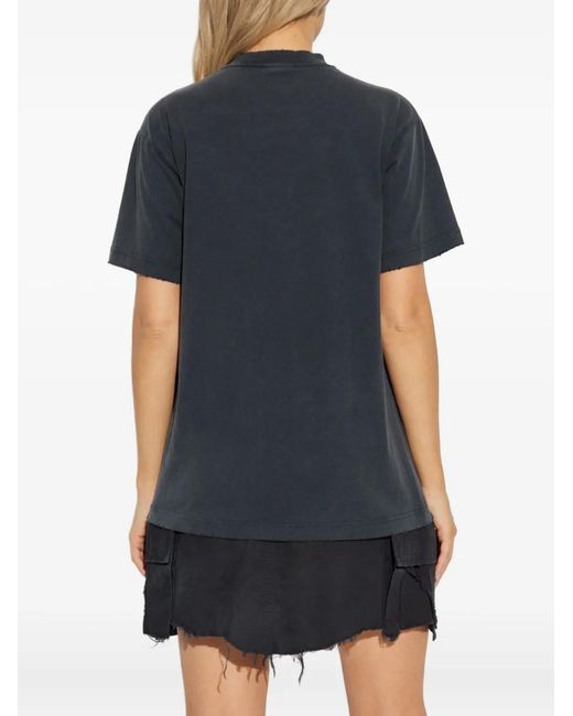 Balenciaga Black Logo-Embroidered Layered Dress