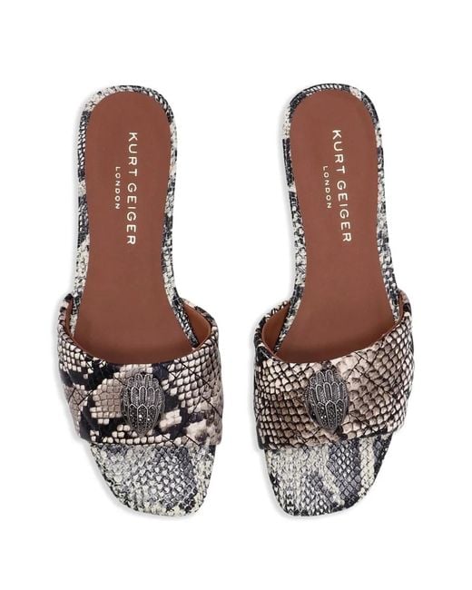 Kurt Geiger White Kensington Flat Sandals