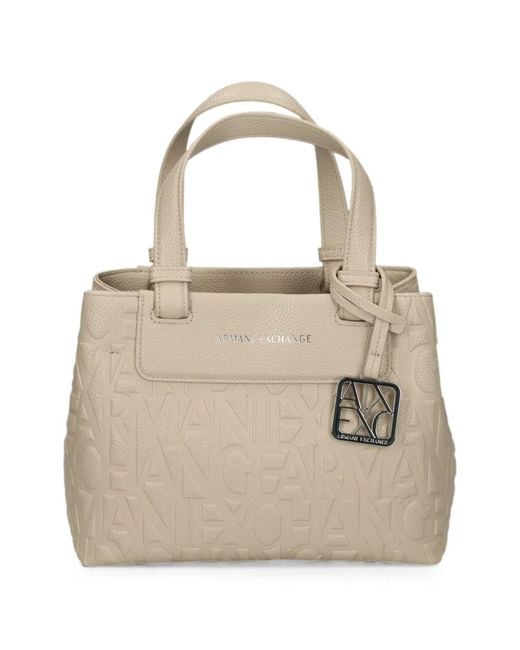 ARMANI EXCHANGE Natural Logo-Embossed Tote Bag