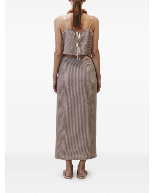 Alysi Natural Striped-Pattern Top