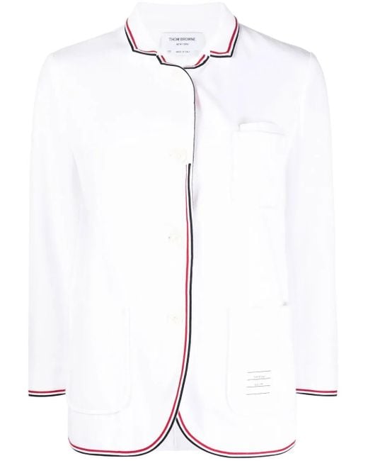Thom Browne Twill Blazer in het White