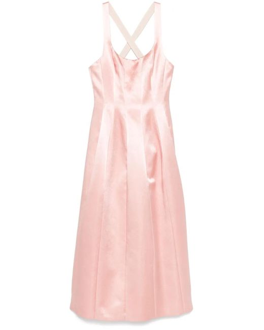 Philosophy Di Lorenzo Serafini Pink Satin Midi Dress