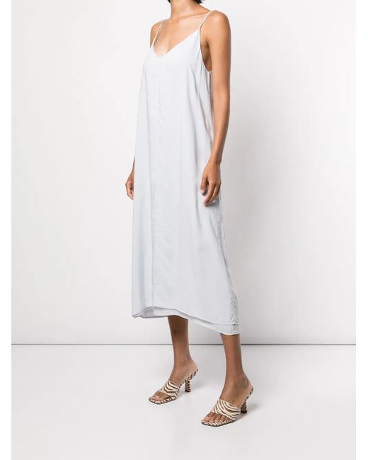 Voz White Double-Layer Cami Dress