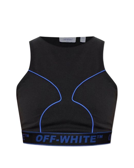 Off-White c/o Virgil Abloh Blue Logo-Tape Piping Top