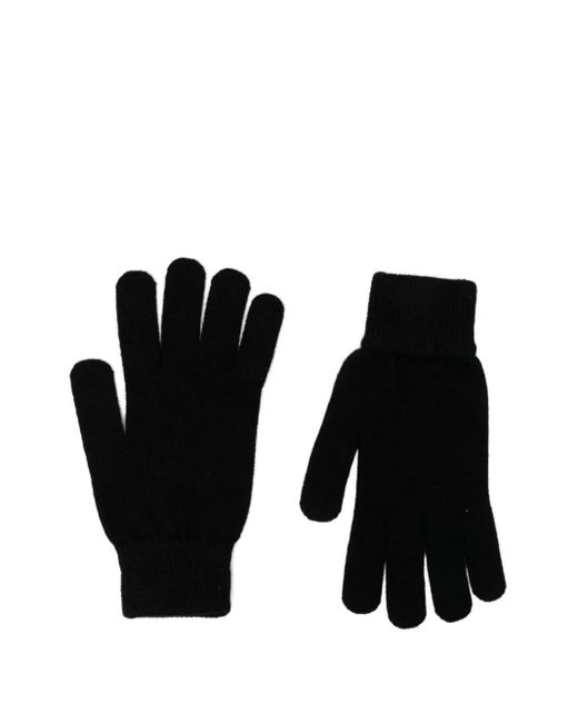 Paul Smith Black Zebra-Appliqué Wool Gloves for men