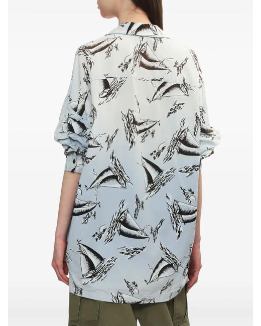Maison Mihara Yasuhiro Gray Hemd Mit Grafischem Print