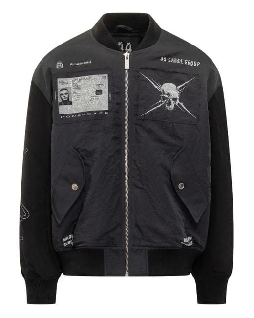 44 Label Group Logo-motif Bomber Jacket Black