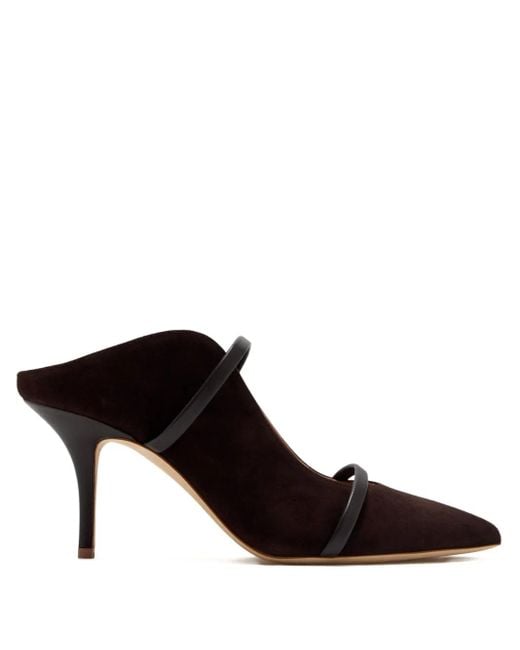 Malone Souliers 70 Mm Muiltjes Met Puntige Neus En Twee Bandjes in het Black