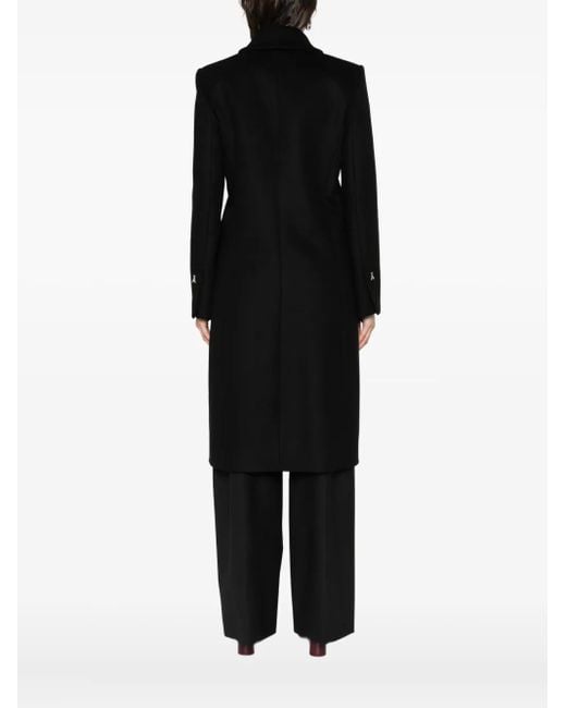 Patrizia Pepe Black Wool-Blend Single-Breasted Coat
