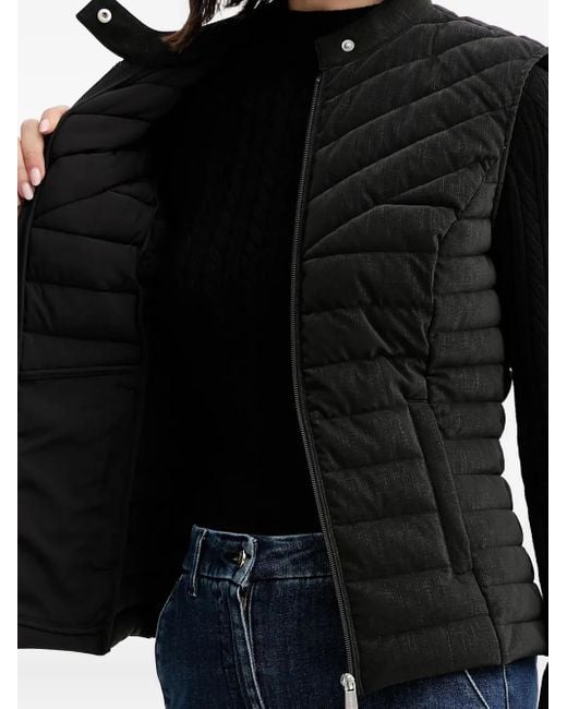 Guess Black Quilted Zip Gilet