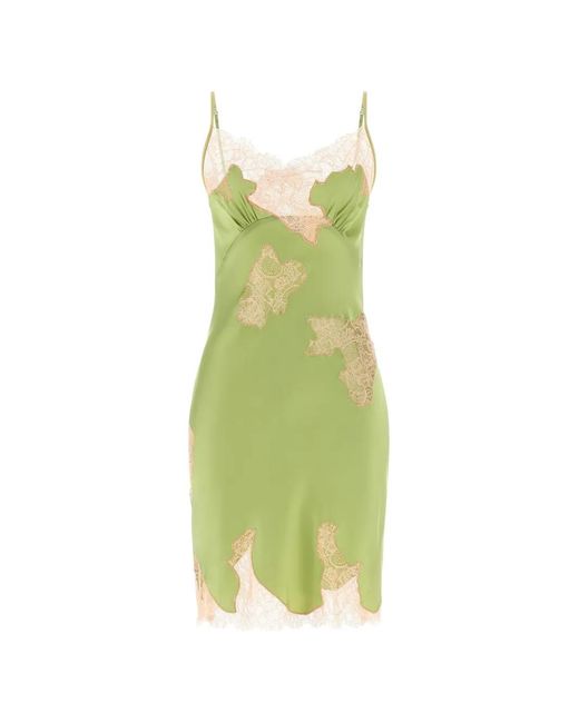 Vaillant Studio Green Lace-Detail Mini Dress
