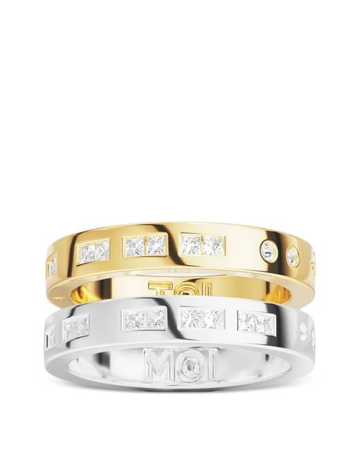 Apm Monaco Metallic Duo Morse Toi Moi Rings