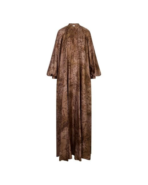 Max Mara Brown Graphic-Print Maxi Dress