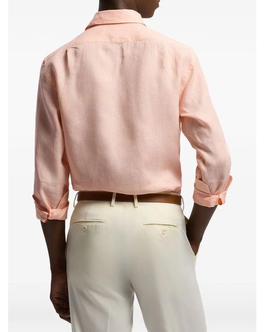 Ralph Lauren Pink Check-Pattern Long-Sleeve Shirt for men