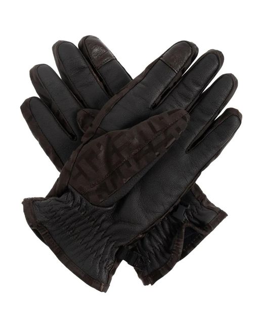 Fendi Black Monogram Gloves