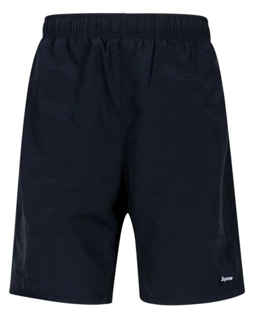 Supreme Blue Logo-Print Water Shorts