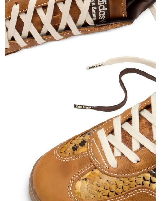 Wales Bonner White X Adidas Originals Gazelle Snake-Embossed Leather Sneakers