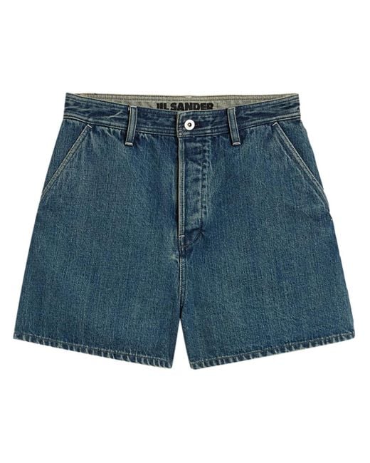 Jil Sander Blue High-Rise Denim Shorts