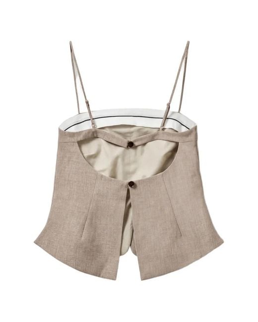 THE GARMENT Natural Pisano Front-Slit Top