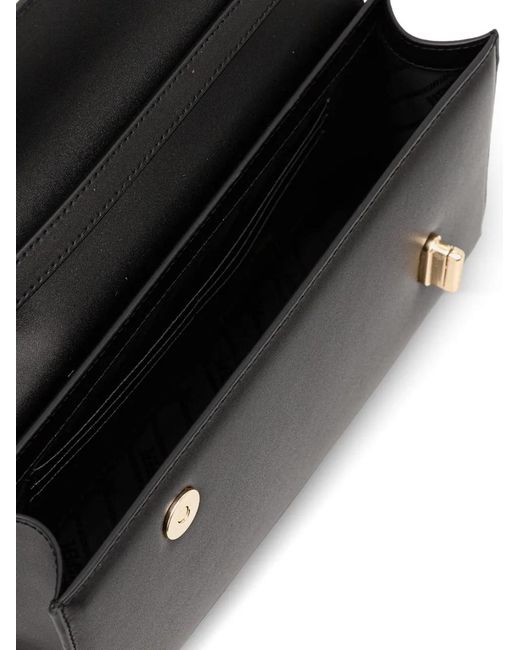 Patrizia Pepe Black Modern Utility Logo Shoulder Bag