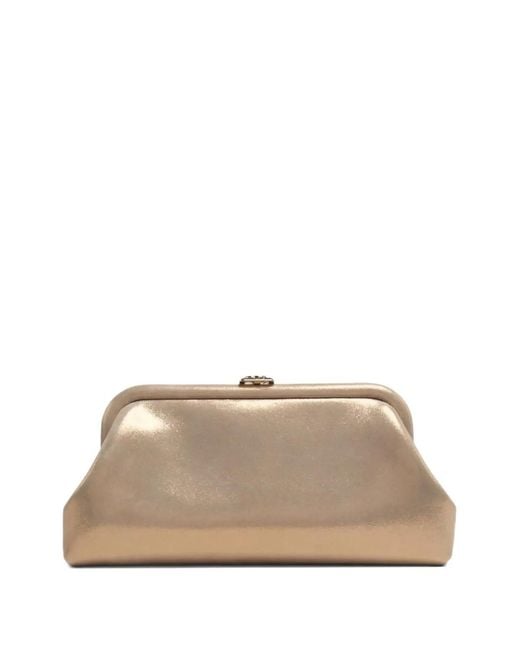 Jimmy Choo Natural Skylar Shimmer Clutch