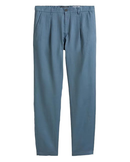 Marc O' Polo Blue Pleat-Detailed Linen Chinos for men