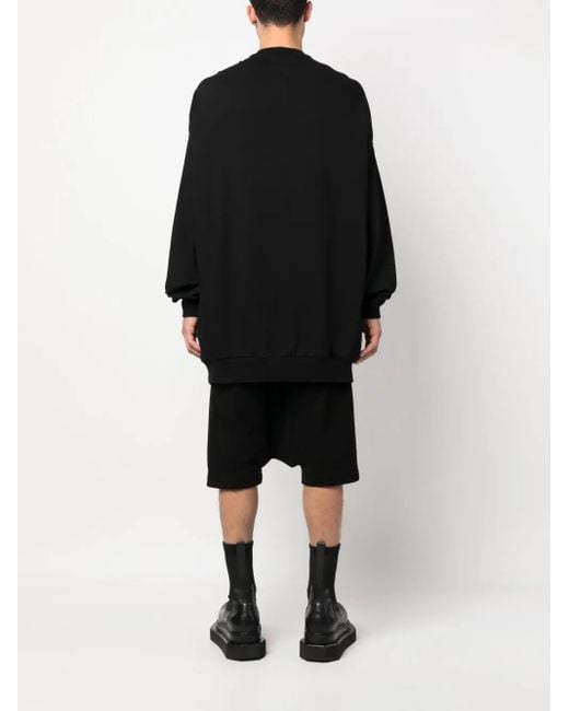 Rick Owens Black Splintered Peter Organic Cotton Jumper for men