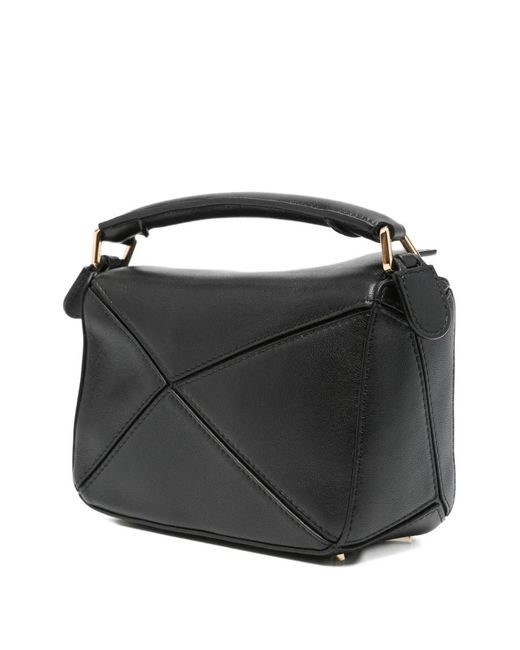 Loewe Black Puzzle Featherlight Mini Leahter Handbag