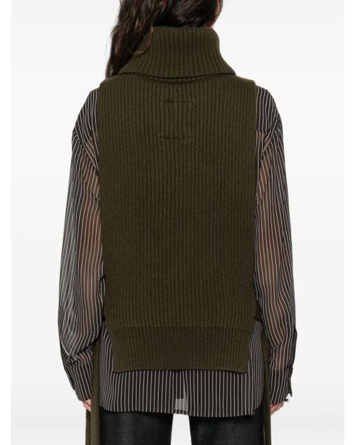 Uma Wang Green High-Neck Knitted Top