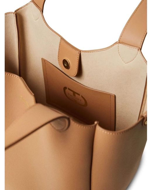 Twinset Natural Leather Tote Bag
