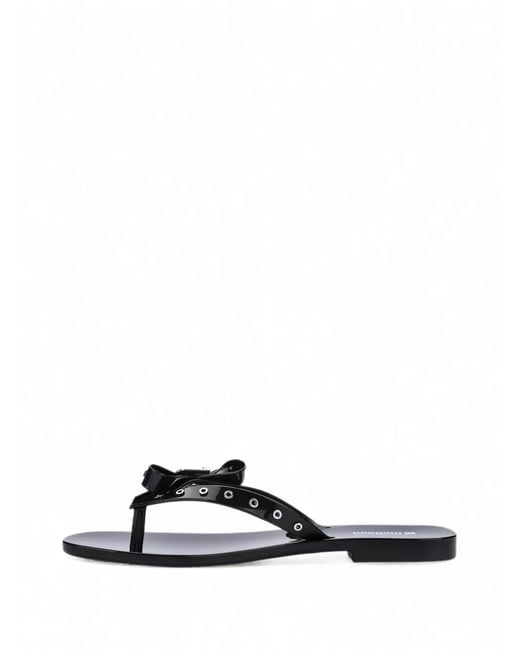 Melissa White Harmonic Squared Bow-Detail Flip-Flops