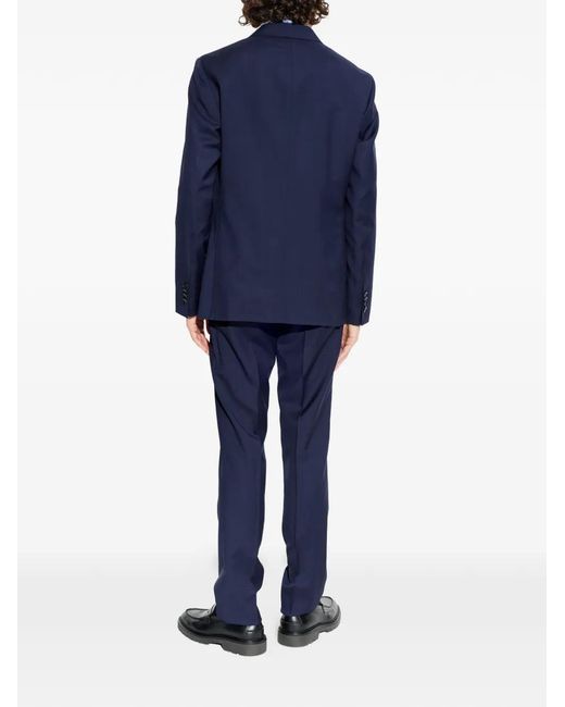 Etro Blue Single-Breasted Wool Suit for men